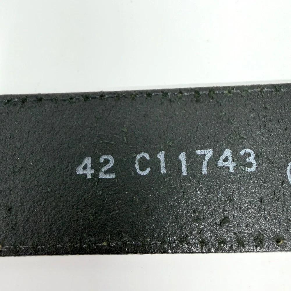 Justin C11743 Bomber Leather Belt Bent Rail Top Grain Black Size 42